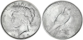 USA
République fédérale des États-Unis d’Amérique (1776-à nos jours). Peace dollar 1923, Philadelphie. KM.150 ; Argent - 37,5 mm - 6 h
PCGS MS63 (3521...