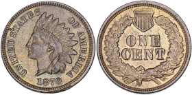 USA
République fédérale des États-Unis d’Amérique (1776-à nos jours). One cent tête d’indien 1870, Philadelphie. KM.90a ; Bronze - 2,97 g - 19 mm - 6 ...