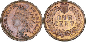 USA
République fédérale des États-Unis d’Amérique (1776-à nos jours). One cent tête d’indien 1882, Philadelphie. KM.90a ; Bronze - 3,13 g - 19 mm - 6 ...