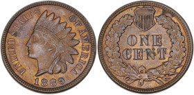 USA
République fédérale des États-Unis d’Amérique (1776-à nos jours). One cent tête d’indien 1889, Philadelphie. KM.90a ; Bronze - 3,13 g - 19 mm - 6 ...
