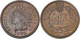 USA
République fédérale des États-Unis d’Amérique (1776-à nos jours). One cent tête d’indien 1890, Philadelphie. KM.90a ; Bronze - 3,06 g - 19 mm - 6 ...