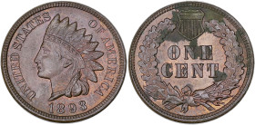 USA
République fédérale des États-Unis d’Amérique (1776-à nos jours). One cent tête d’indien 1893, Philadelphie. KM.90a ; Bronze - 3,02 g - 19 mm - 6 ...