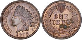 USA
République fédérale des États-Unis d’Amérique (1776-à nos jours). One cent tête d’indien 1895, Philadelphie. KM.90a ; Bronze - 3,11 g - 19 mm - 6 ...