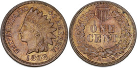 USA
République fédérale des États-Unis d’Amérique (1776-à nos jours). One cent tête d’indien 1898, Philadelphie. KM.90a ; Bronze - 3,14 g - 19 mm - 6 ...