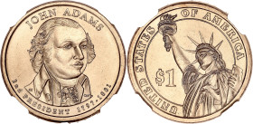 USA
République fédérale des États-Unis d’Amérique (1776-à nos jours). 1 dollar, John Adams 2007, P, Philadelphie. Cupro-nickel aluminium - 26,5 mm - 6...