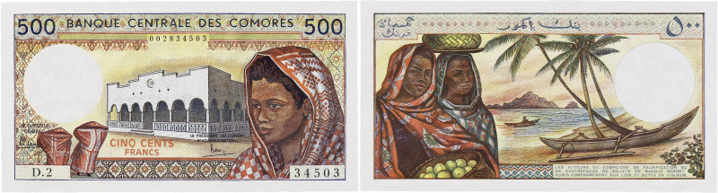 COMORES
500 francs type 1976. P.7a.
NEUF.