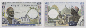 ÉTATS DE L’AFRIQUE DE L’OUEST
5000 francs Niger (lettre H) type 20-3-1961. P.604Hb.
Signatures : Borna, Julienne (02).
Pr. SUP.