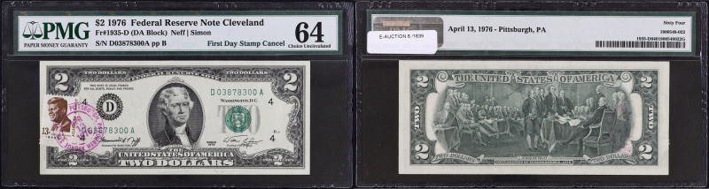 USA
2 dollars avec tampon du premier jour annulé 1976. Fr.1935-D.
Timbre John F....