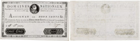 FRANCE
Assignat royal de 200 livres 30 avril 1792. P.A59 - Ass.29b.
Signature Meyer (filigrane avec date 1792). Moins de dix exemplaires connus en ven...