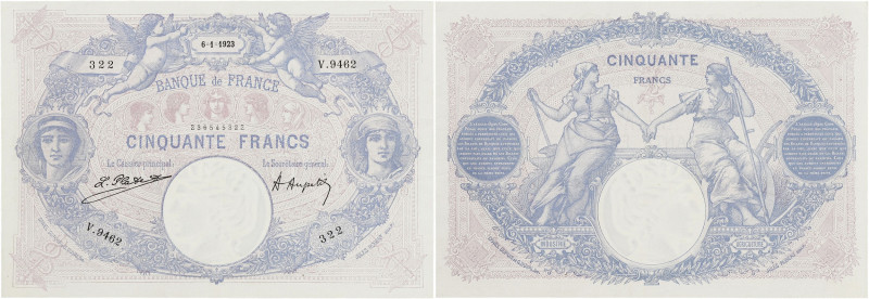 FRANCE
50 francs type 1889 “Bleu et rose” 6-1-1923. P.64g - F.14.36.
Magnifique ...