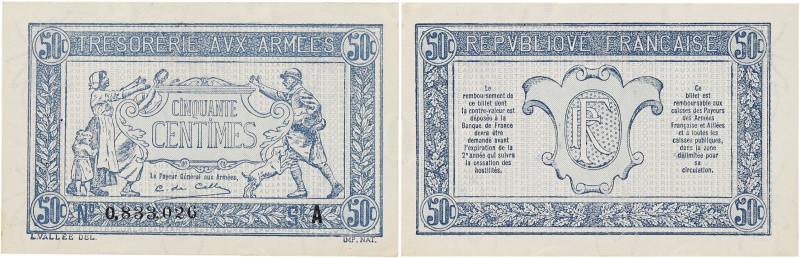 FRANCE
50 centimes Trésorerie aux armées type 1917. P.M1 - VF.01.01.
SPL.