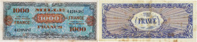 FRANCE
1000 francs France type 4 juin 1945. P.125a - VF27.01.
Présence de tâches au recto et au verso. Pr. TTB.