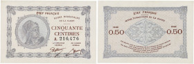 FRANCE
50 centimes Mines Domaniales de la Sarre type 1920. P.Saar 1 - VF.50.01.
Rare dans cet état (seulement quelques exemplaires connus en état NEUF...