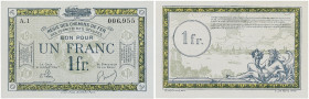 FRANCE
1 franc Régie des Chemins de Fer des Territoires Occupés (RCFTO) type 1923. HEN.05.01 - JP.135.05.
Premier alphabet A.1 et petit numéro 006,955...