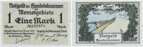 FRANCE
1 mark Territoire de Memel Notgeld type 22 février 1922. P.2b - MEM.2.
Signatures : G. Petisné, Joseph Kraus, Berhnard Hennig, & Dr. F.J. Meier...