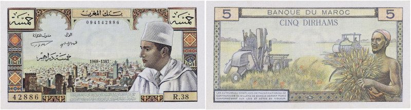 MAROC
5 dirhams type 1968-1387. P.53e.
NEUF.