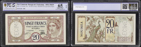 NOUVELLE-CALÉDONIE - BANQUE DE L’INDOCHINE
20 francs SPECIMEN ND (1929). P.37as - K.413as.
C’est le second plus haut grade connu ! Alphabet 0.00 - num...