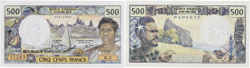 TAHITI
500 francs type 1982. P.25b2 - K.812c.
Institut d'Émission d'Outre-Mer et Papeete au verso. Signatures : Roland-Billecart, Theron.
NEUF.