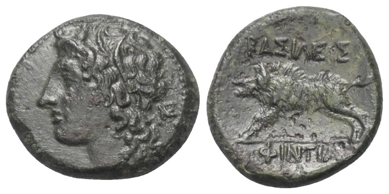 Sizilien. Akragas. Phintias (282 - 277 v. Chr.).

 Bronze.
Vs: Kopf der Akrag...