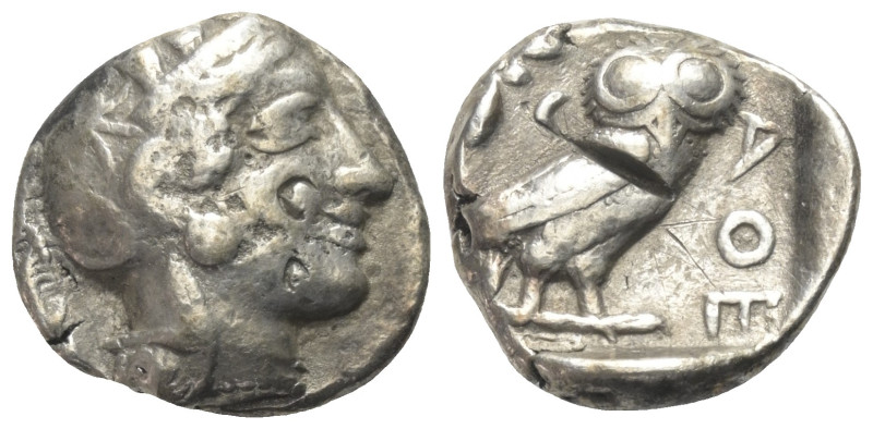 Attika. Athen.

 Tetradrachme (Silber). Ca. 454 - 404 v. Chr.
Vs: Kopf der At...