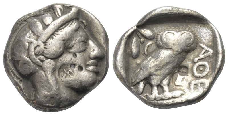Attika. Athen.

 Tetradrachme (Silber). Ca. 454 - 404 v. Chr.
Vs: Kopf der At...