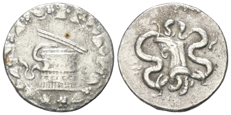 Mysien. Pergamon.

 Cistophor (Silber). Ca. 166 - 67 v. Chr.
Vs: Cista mystic...