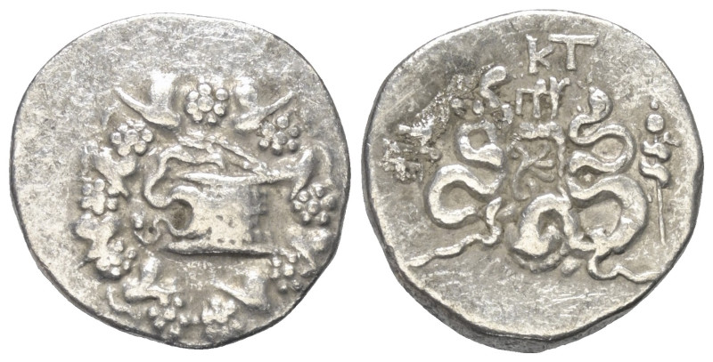 Mysien. Pergamon.

 Cistophor (Silber). Ca. 85 - 76 v. Chr.
Vs: Cista mystica...