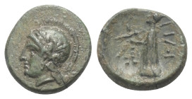 Troas. Ilion.

 Bronze. Ca. 281 - 261 v. Chr.
Vs: Kopf der Athena mit attischem Helm links.
Rs: Athena mit erhobenem Speer nach links stehend.

...