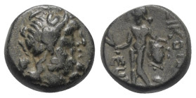 Lykaonien. Ikonion.

 Bronze. 1. Jhdt. v. Chr.
Vs: Kopf des Zeus mit Lorbeerkranz rechts.
Rs: Perseus mit Harpa und Gorgonenhaupt nach links stehe...