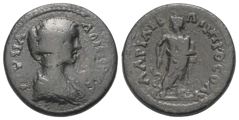 Mysien. Hadriani ad Olympum. Iulia Domna (gest. 217 n. Chr.).

 Bronze.
Vs: D...