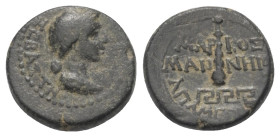 Phrygien. Apameia. Livia (gest. 29 n. Chr.).

 Bronze. Ca. 14 - 29 n. Chr.
Vs: Drapierte Büste der Livia rechts
Rs: Keule über Mäanderornament; Ma...