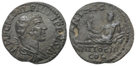 Pisidien. Antiochia. Philippus I. Arabs (244 - 249 n. Chr.).

 Bronze.
Vs: Büste mit Strahlenkrone, Paludament und Panzer rechts.
Rs: Flussgott mi...