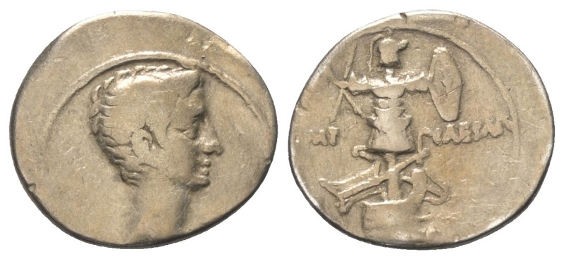 Augustus (31 v. - 14 n. Chr.).

 Denar (Silber). 30 - 29 v. Chr. Münzstätte in...