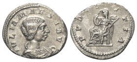 Iulia Soaemias (gest. 222 n. Chr.).

 Denar (Silber). 220 - 222 n. Chr. Rom.
Vs: IVLIA SOAEMIAS AVG. Büste rechts.
Rs: VENVS CAELESTIS. Venus steh...