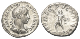 Severus Alexander (222 - 235 n. Chr.).

 Denar (Silber). 232 n. Chr. Rom.
Vs: IMP ALEXANDER PIVS AVG. Büste mit Lorbeerkranz, Paludament und Panzer...