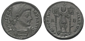 Vetranio (350 n. Chr.).

 Maiorina (Kupfer). 350 n. Chr. Thessalonica.
Vs: D N VETRANIO PF AVG. Drapierte, gepanzerte Büste mit Lorbeerkranz rechts...