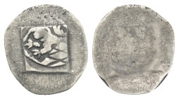 Bayern - Oberpfalz. Rupert I. und Rupert II. (1353 - 1390).

 Pfennig (Silber). Amberg.
Vs: Mehrgeteilter Schild, oben wachsender Löwe, unten Raute...