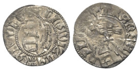 Walachei - Fürstentum. Vladislav I. (1364 - 1377).

 Ducat (Silber).
Typ III.

Vs: + M(oneta) LADISLAI WAIWODE. Gespaltenes Wappenschild.
Rs: TR...