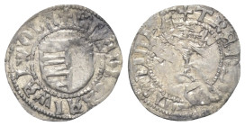 Walachei - Fürstentum. Vladislav I. (1364 - 1377).

 Dinar (Silber).
Typ III.

Vs: + M(oneta) LADIZLAI WAIWODE. Gespaltenes Wappenschild.
Rs: TR...