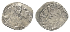 Walachei - Fürstentum. Mihail I. (1418 - 1420).

 Ducat (Silber).
Vs: IW [MXA] - IL BO (Slawisch). Herrscher mit Lanze und Kreuzglobus frontal steh...