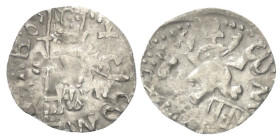 Walachei - Fürstentum. Mihail I. (1418 - 1420).

 Ducat (Silber).
Vs: IW M - XAL BO (Slawisch). Herrscher mit Lanze und Kreuzglobus frontal stehend...