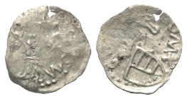 Walachei - Fürstentum. Mihail I. (1418 - 1420).

 Ducat (Silber).
Vs: IW M - ... (Slawisch). Herrscher mit Lanze und Kreuzglobus frontal stehend.
...