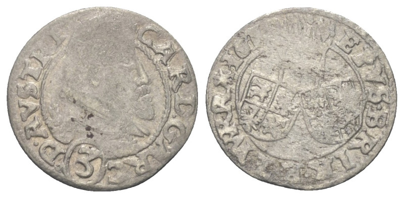 Breslau-Bistum. Karl Erzherzog von Österreich (1608 - 1624).

 3 Kreuzer (Silb...