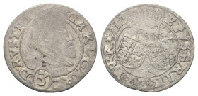 Breslau-Bistum. Karl Erzherzog von Österreich (1608 - 1624).

 3 Kreuzer (Silber). 1618.
Vs: Büste mit Spitzenkragen rechts. Darunter Wertzeichen i...