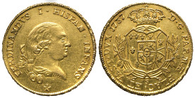 Italien. Parma - Herzogtum (1545 - 1860). Ferdinando I. Borbone (1765 - 1802).

 4 Doppie (Gold). 1787. Parma.
Vs: Büste rechts. Im Ärmelabschnitt ...