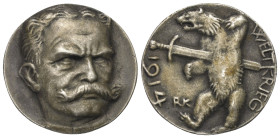 Deutschland. Kaiserreich. Persönlichkeiten.

 Medaille (Silberguss). 1914.
August von Mackensen, deutscher Generalfeldmarschall.
Medailleur: R. Kl...
