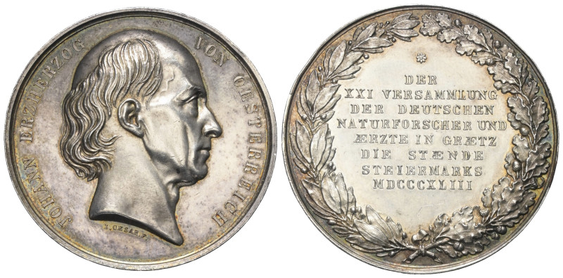 Habsburg und Österreich. Städtemedaillen.

 Medaille (Kupfer versilbert). 1843...