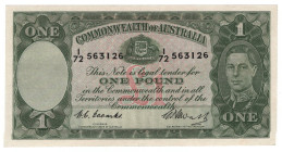 Australia 1 Pound 1949 (ND)
P# 26c, N# 202348; # I72 563126; Coombs/Watt; XF