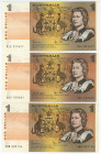 Australia 3 x 1 Dollar 1966 - 1973 (ND)
P# 37, N# 202380; XF-UNC