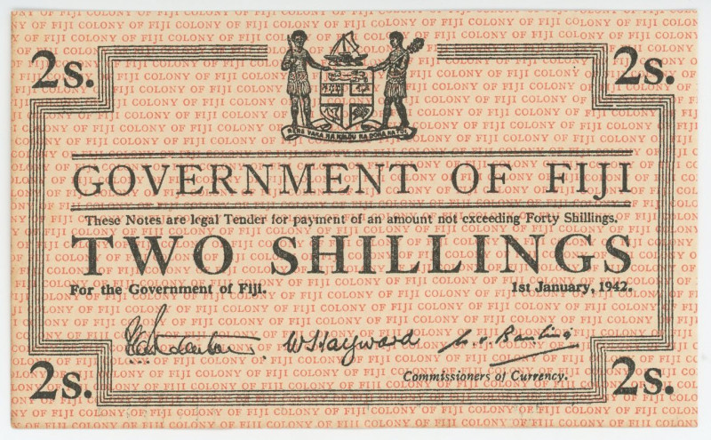 Fiji 2 Shiilings 1942
P# 50, N# 303897; UNC